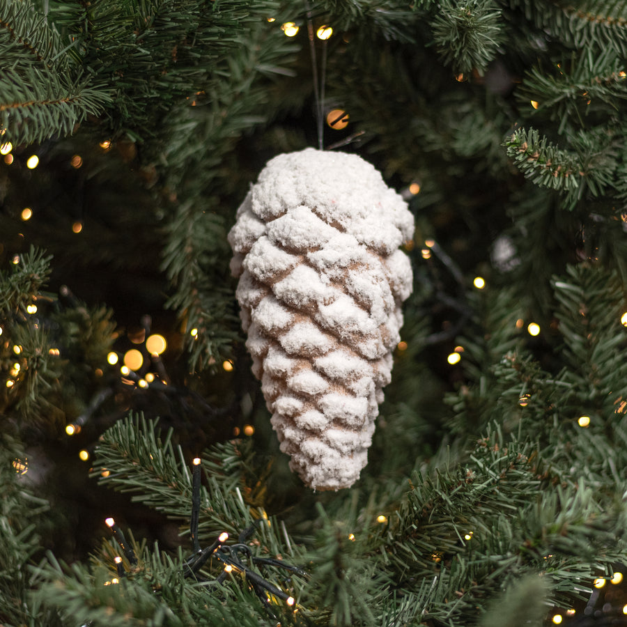 7" Frosted Pinecone Ornament