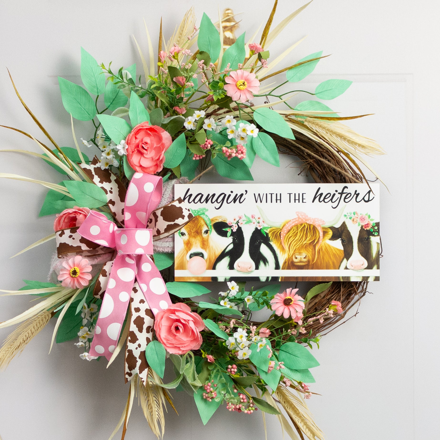 12" Wooden Sign: Hangin' with the Heifers