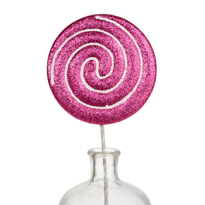 6" x 14" Glitter Lollipop Pick: Fuchsia Pink