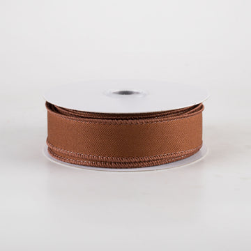 1.5" Glitter Diagonal Plaid Ribbon: Cream, Copper, Brown (10 Yards)
