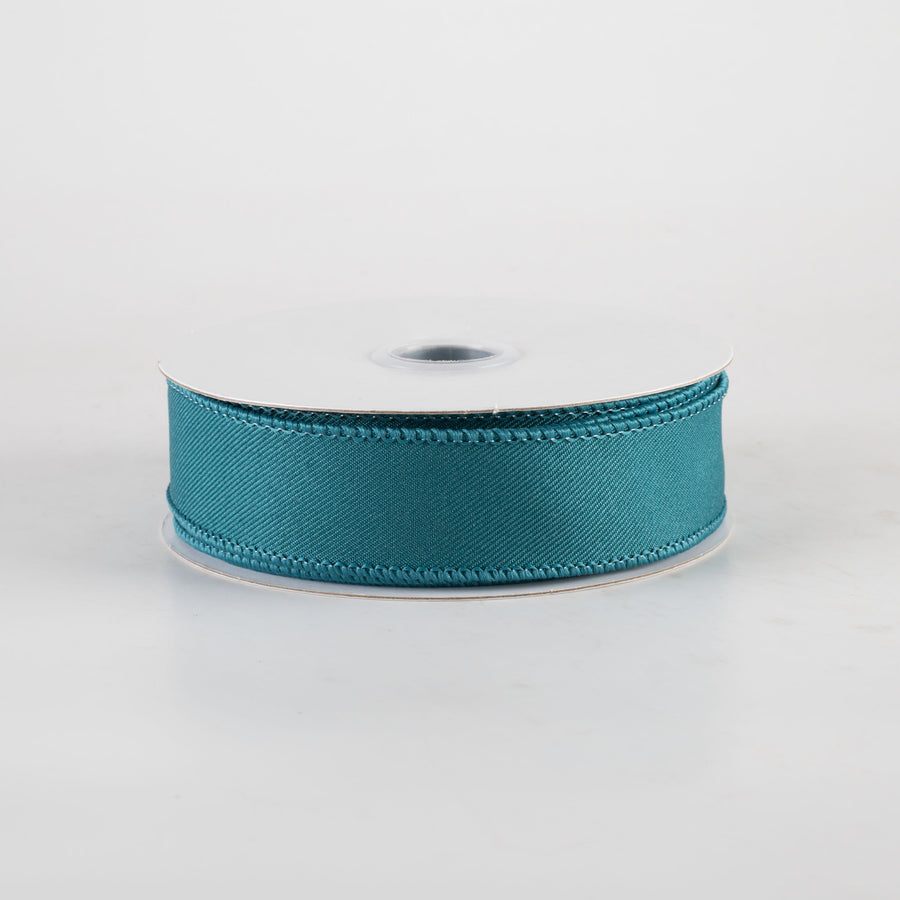 7/8" Diagonal Weave Ribbon: Dark Teal (10 Yards)