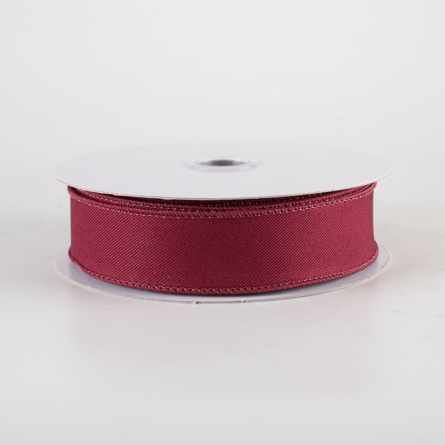 7/8" Diagonal Weave Ribbon: Burgundy Red (10 Yards)