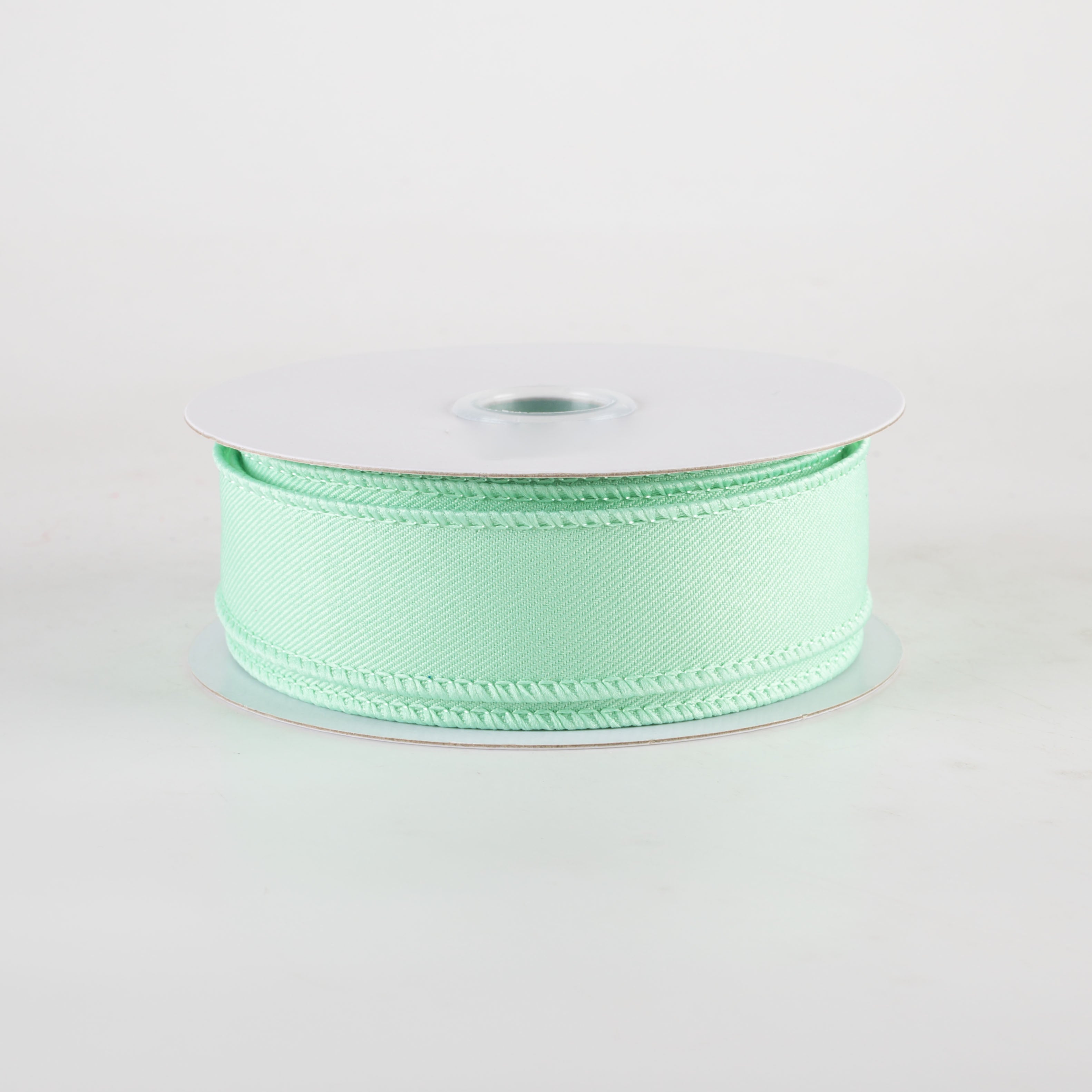 7/8" Diagonal Weave Ribbon: Mint Green (10 Yards)