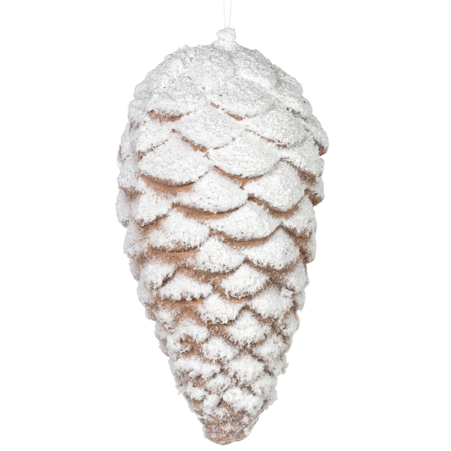 9" Frosted Pinecone Ornament