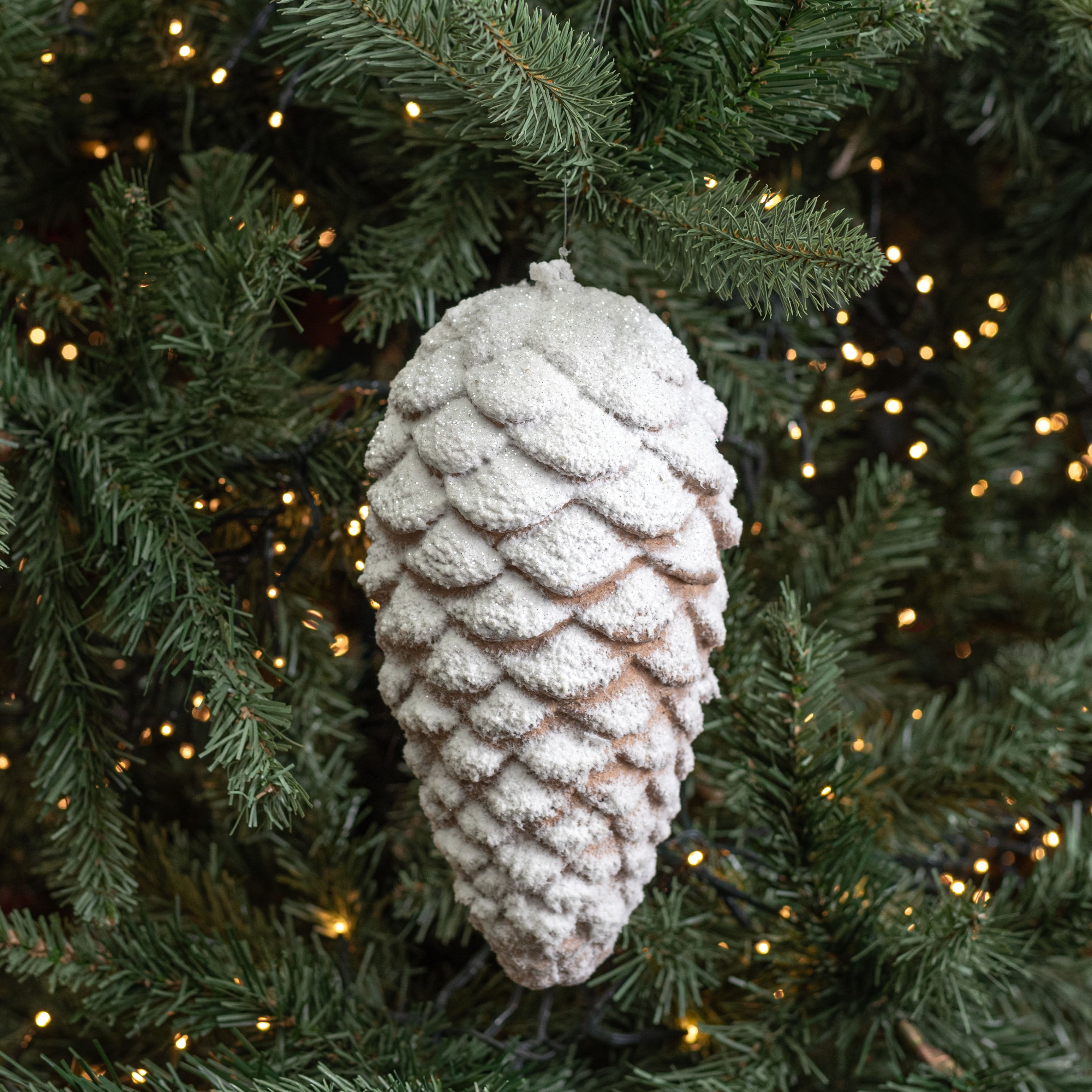 9" Frosted Pinecone Ornament