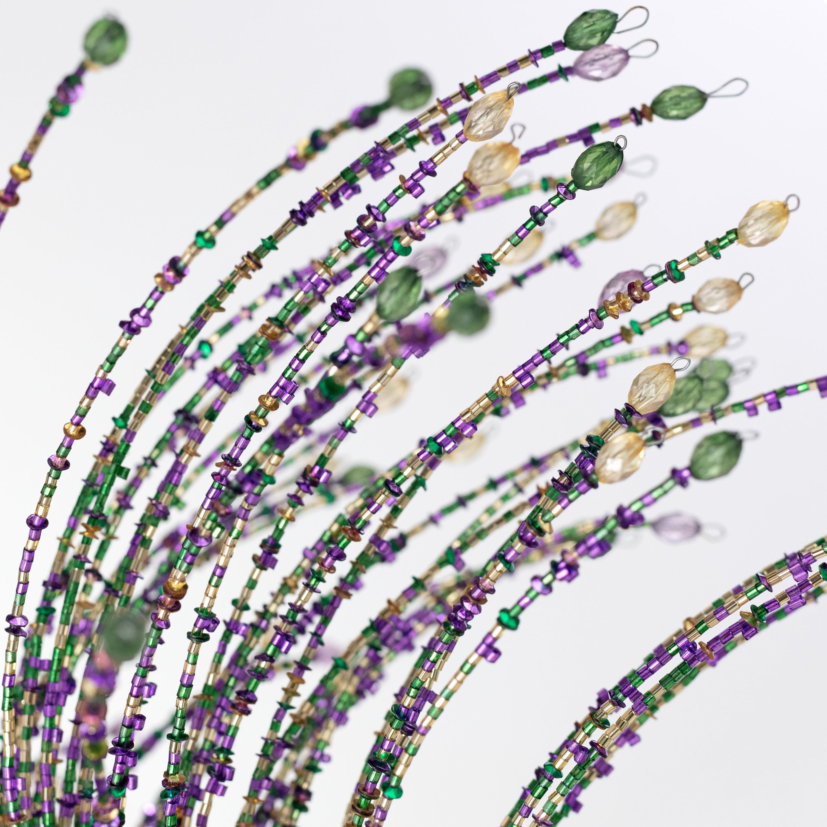 24" Sequin & Glass Bead Spike Spray: Mardi Gras