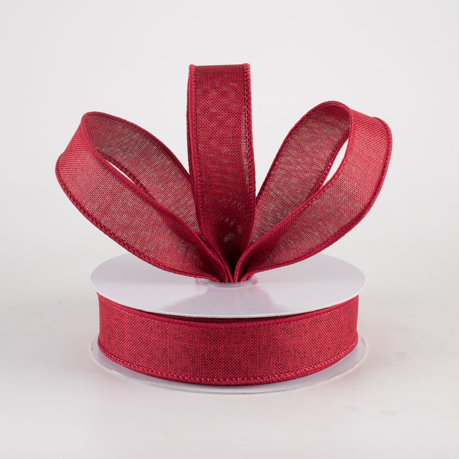 7/8" Royal Canvas Ribbon: Burgundy Red (10 Yards)