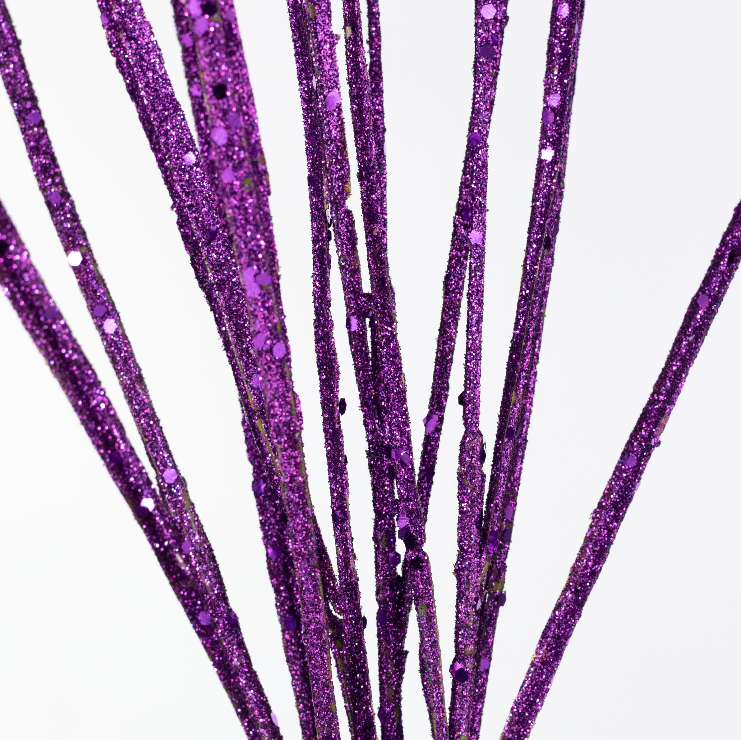 32" Glitter Sword Grass Spray: Purple
