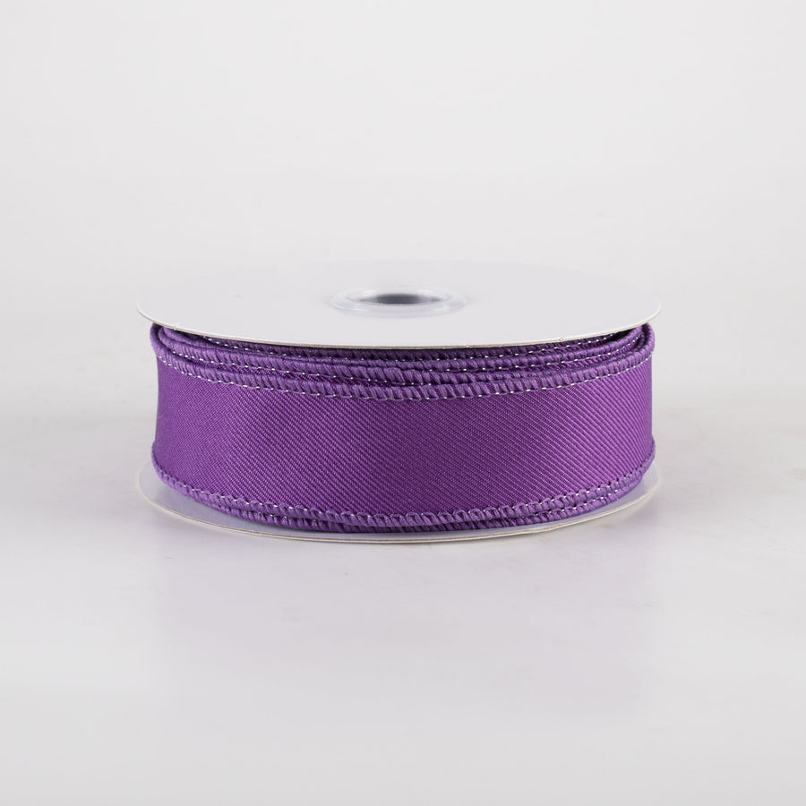 7/8" Diagonal Weave Ribbon: Purple (10 Yards)