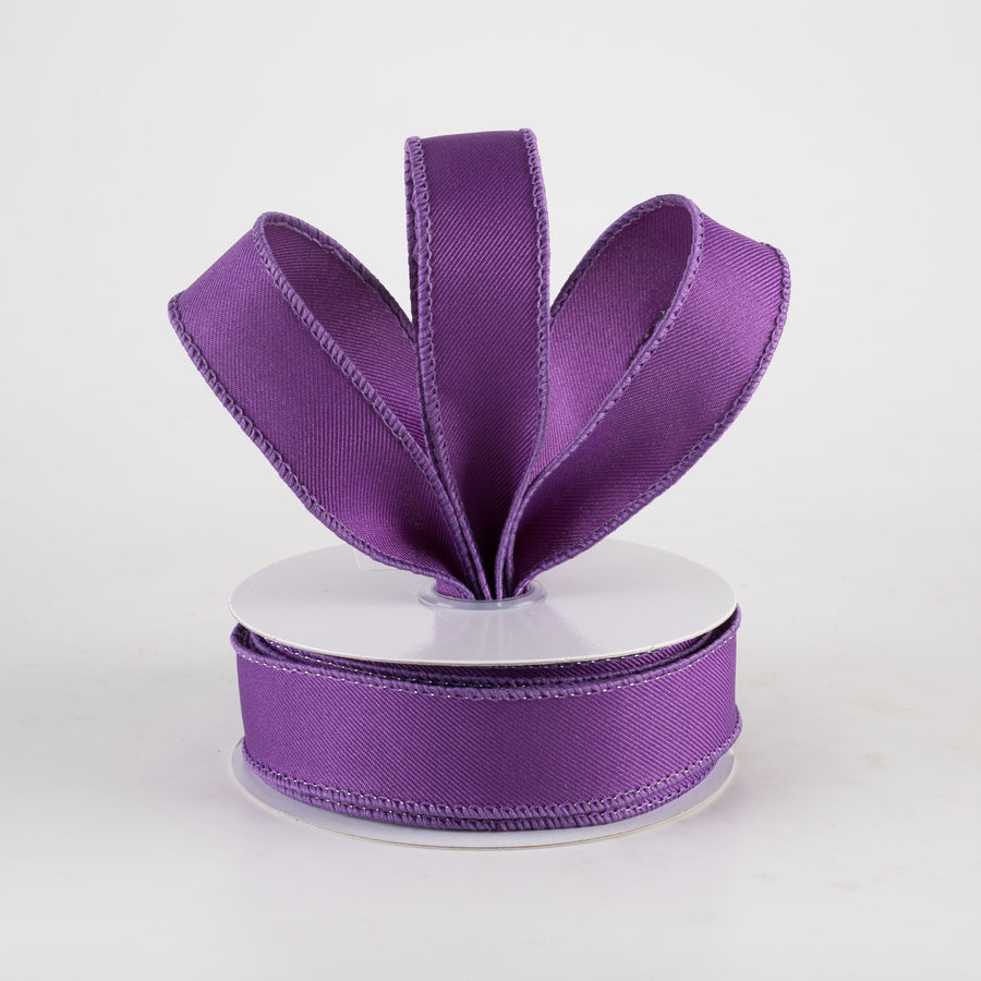 7/8" Diagonal Weave Ribbon: Purple (10 Yards)
