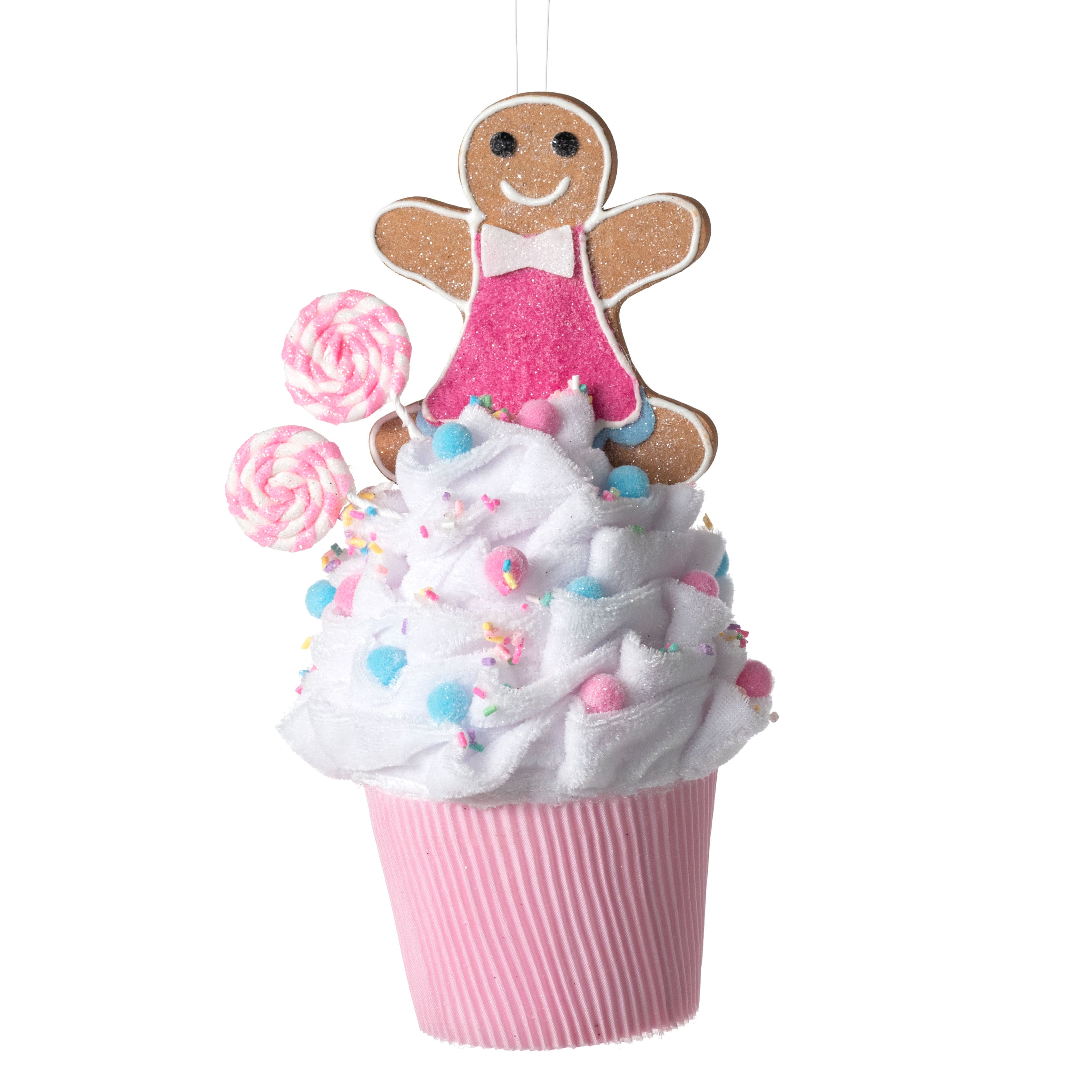 8.5" Gingerbread Girl Cupcake Ornament