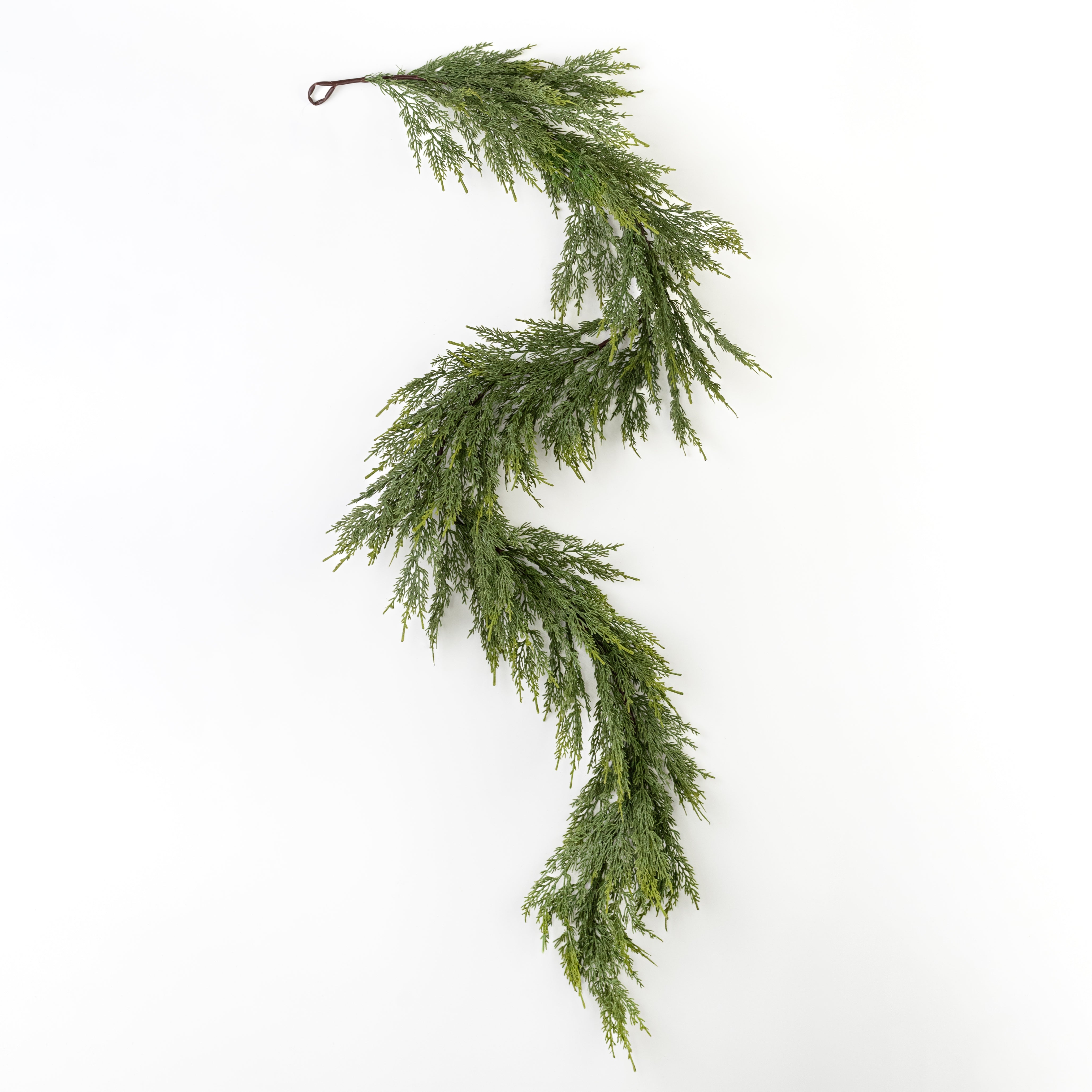 72" Artificial Slim Cedar Garland: Two-Tone Green