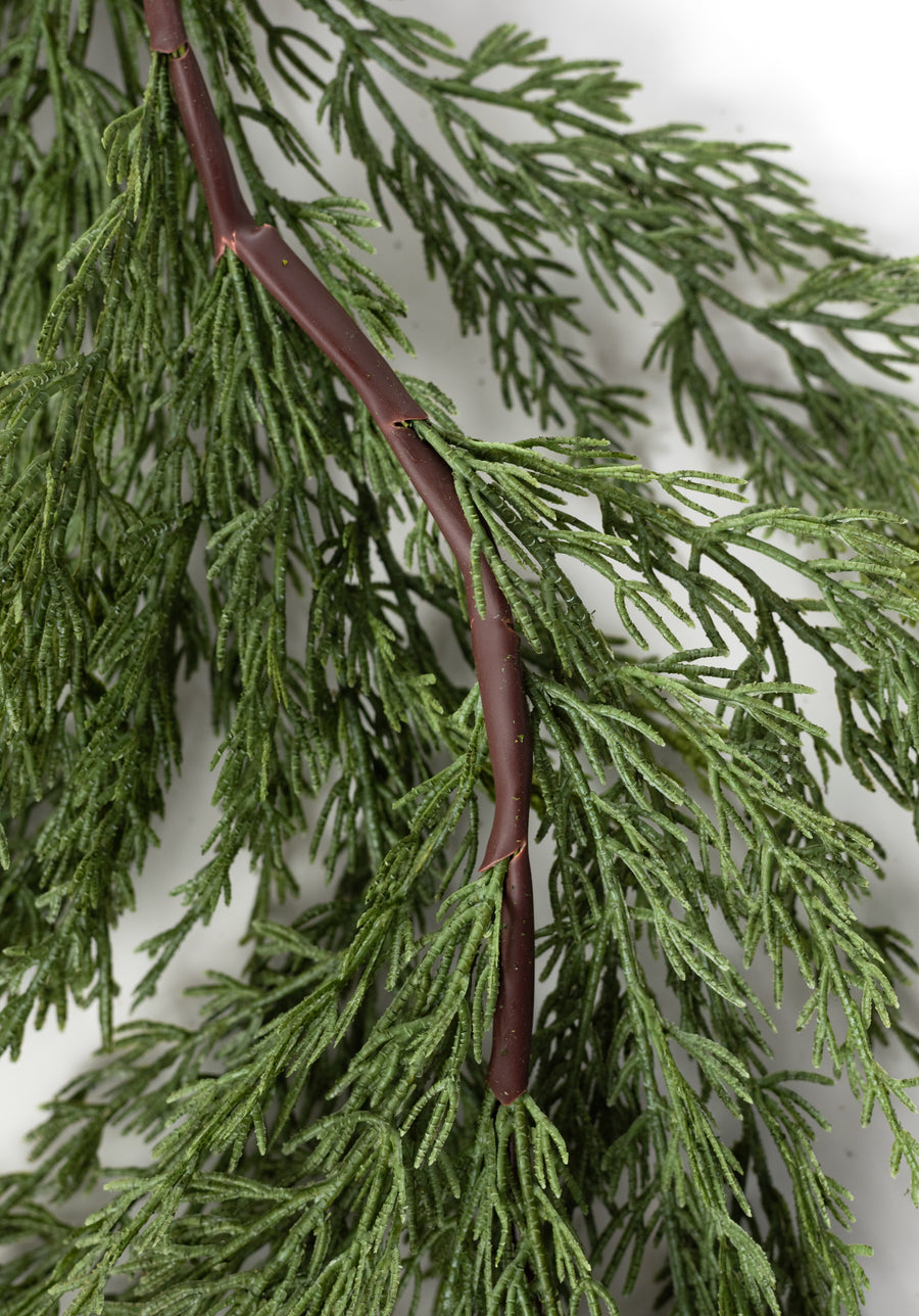 72" Artificial Slim Cedar Garland: Two-Tone Green