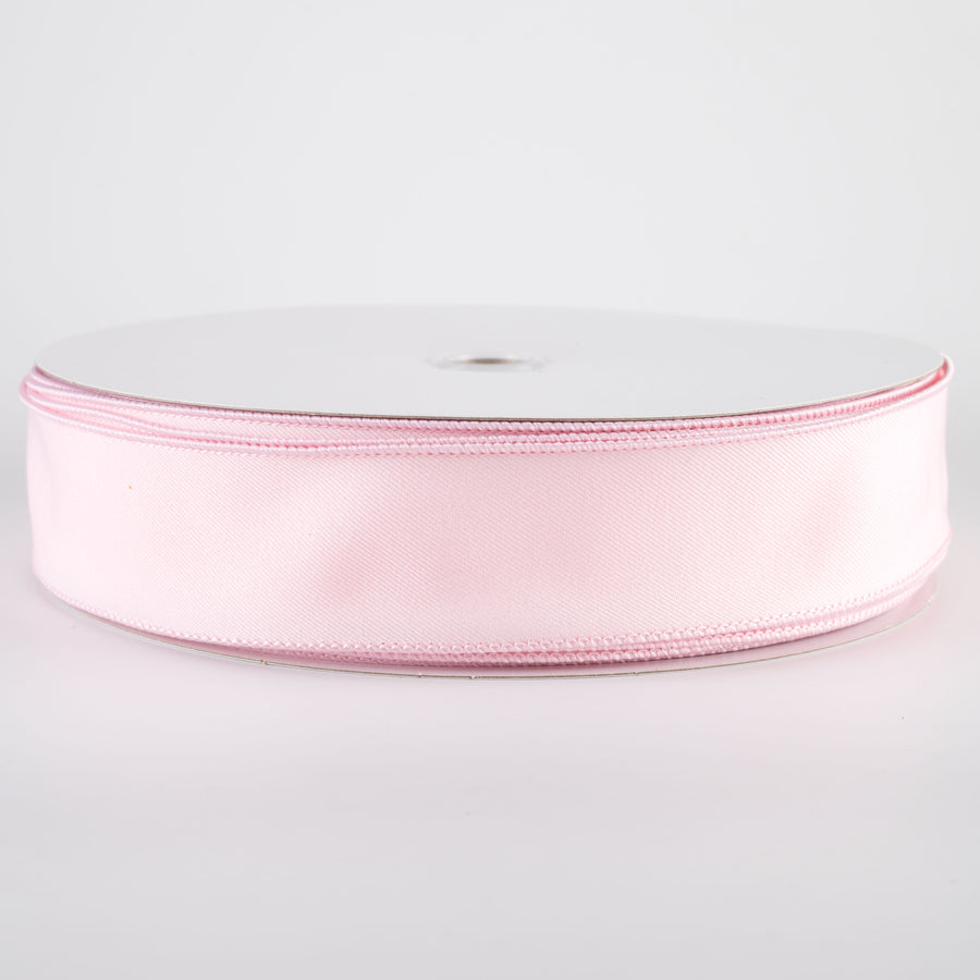 1.5" Diagonal Weave Ribbon: Pale Pink (50 Yards)