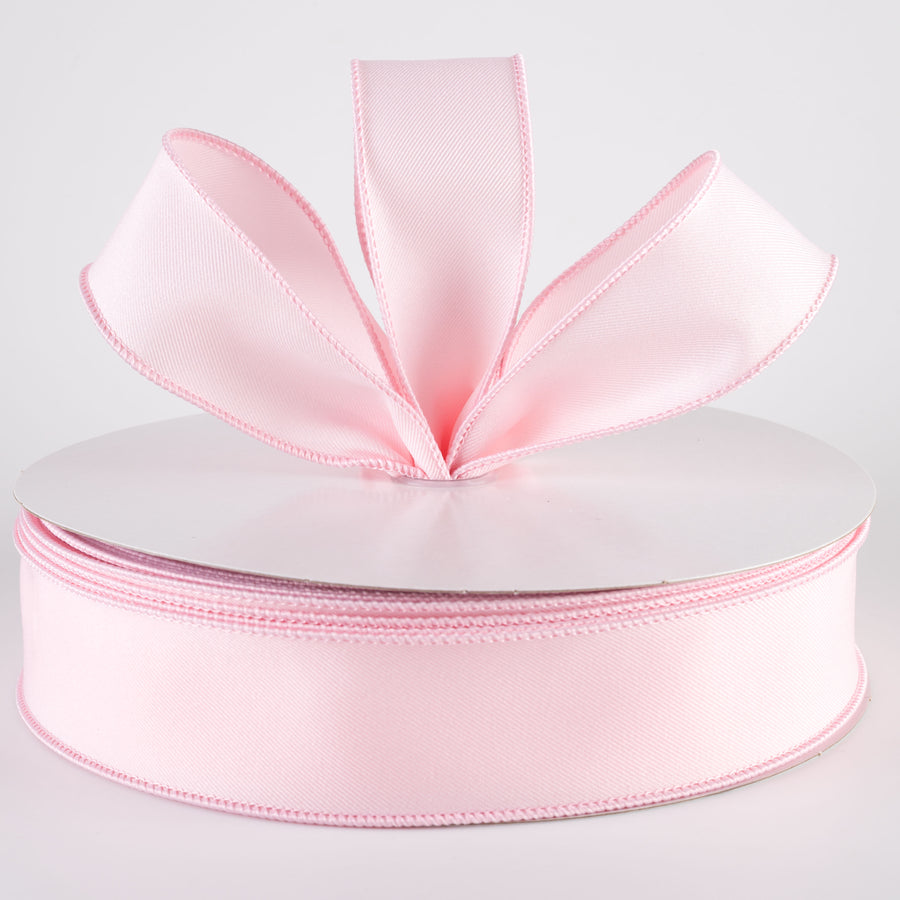 1.5" Diagonal Weave Ribbon: Pale Pink (50 Yards)