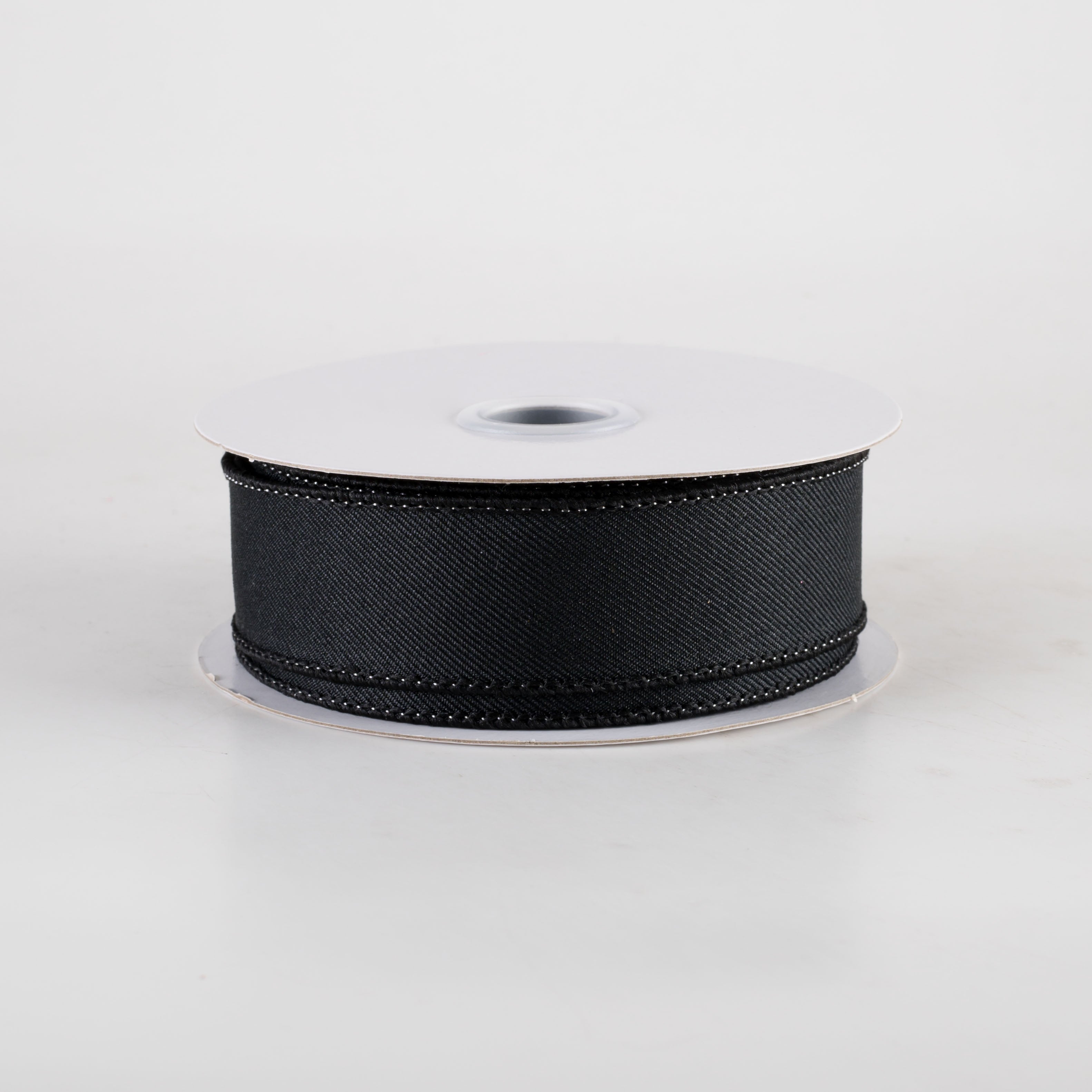 7/8" Diagonal Weave Ribbon: Black (10 Yards)