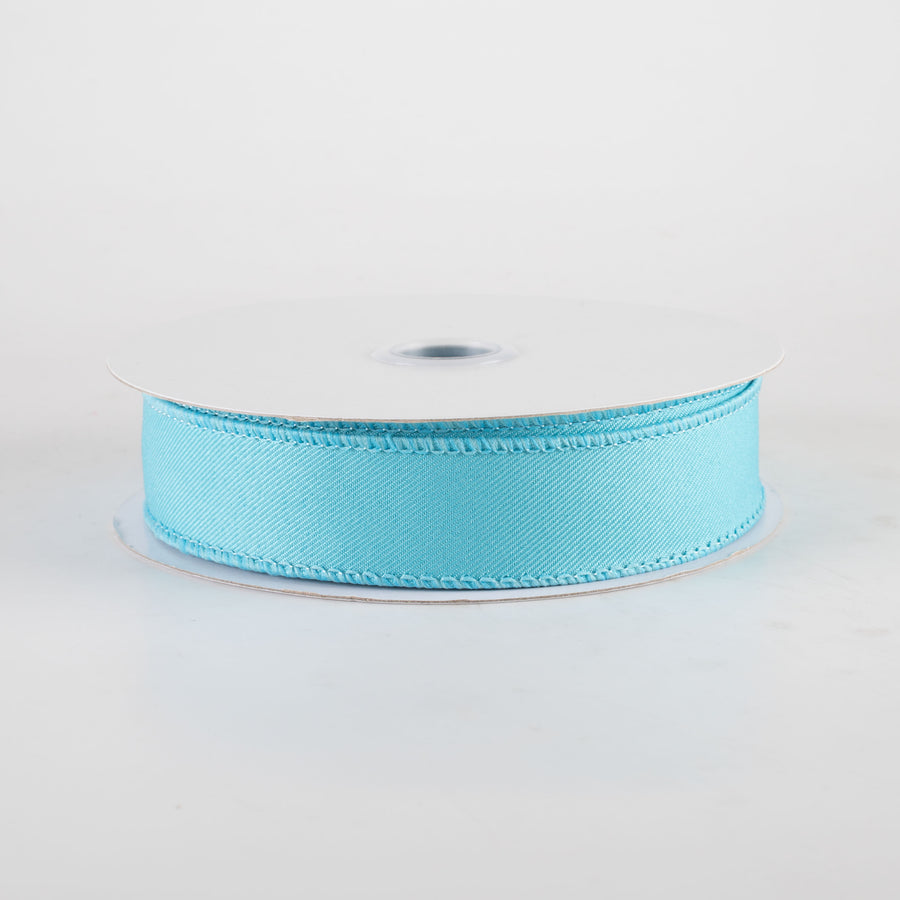 7/8" Diagonal Weave Ribbon: Turquoise Blue (10 Yards)