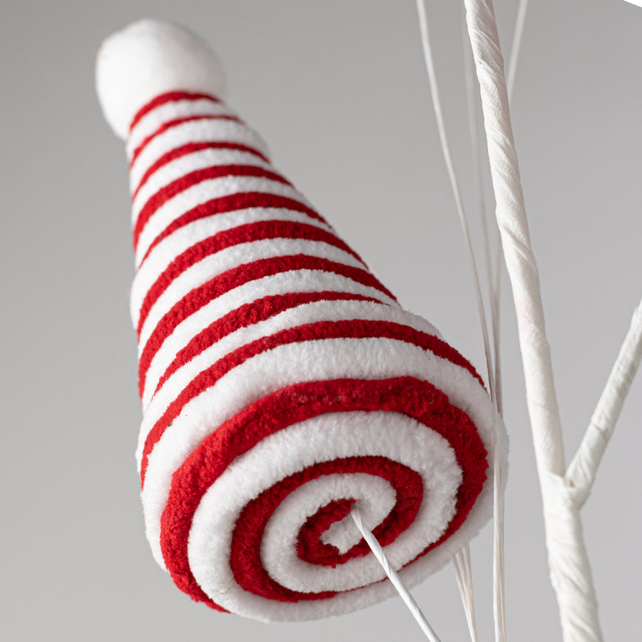 30" Peppermint Candy Cane Cone Tree Spray
