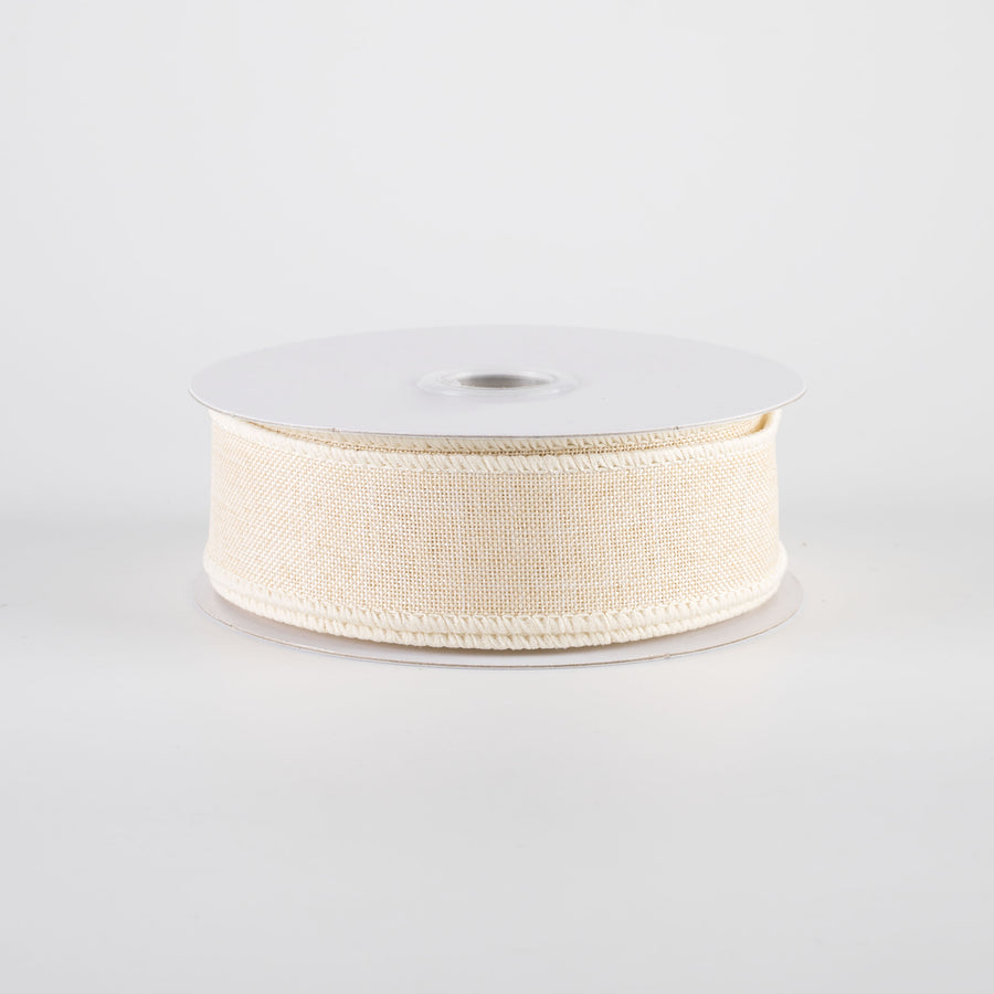 7/8" Royal Canvas Ribbon: Cream (10 Yards)