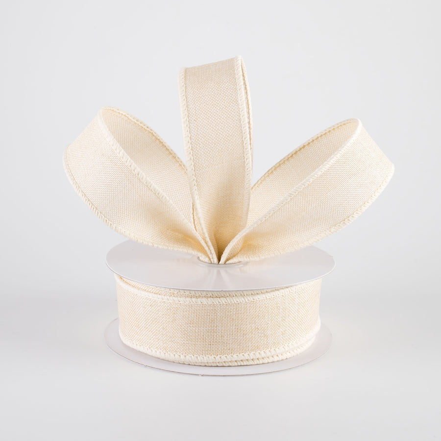 7/8" Royal Canvas Ribbon: Cream (10 Yards)