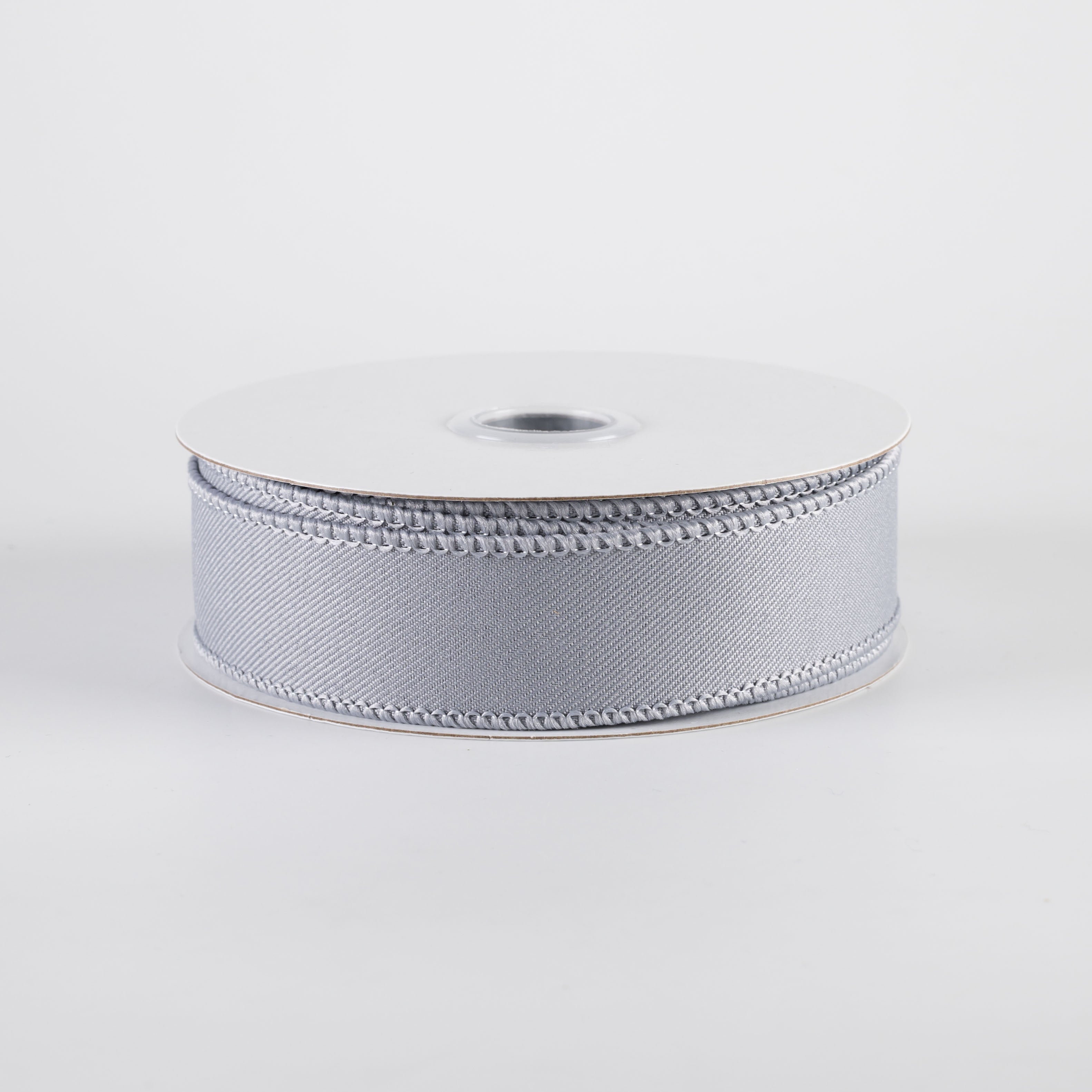 7/8" Diagonal Weave Ribbon: Grey (10 Yards)
