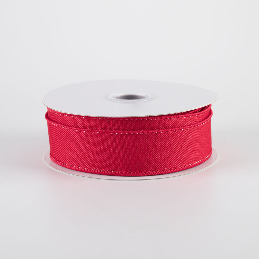 7/8" Diagonal Weave Ribbon: Red (10 Yards)