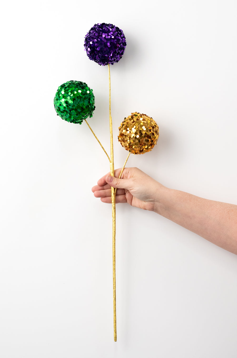 26" Sequined Ball Spray: Mardi Gras