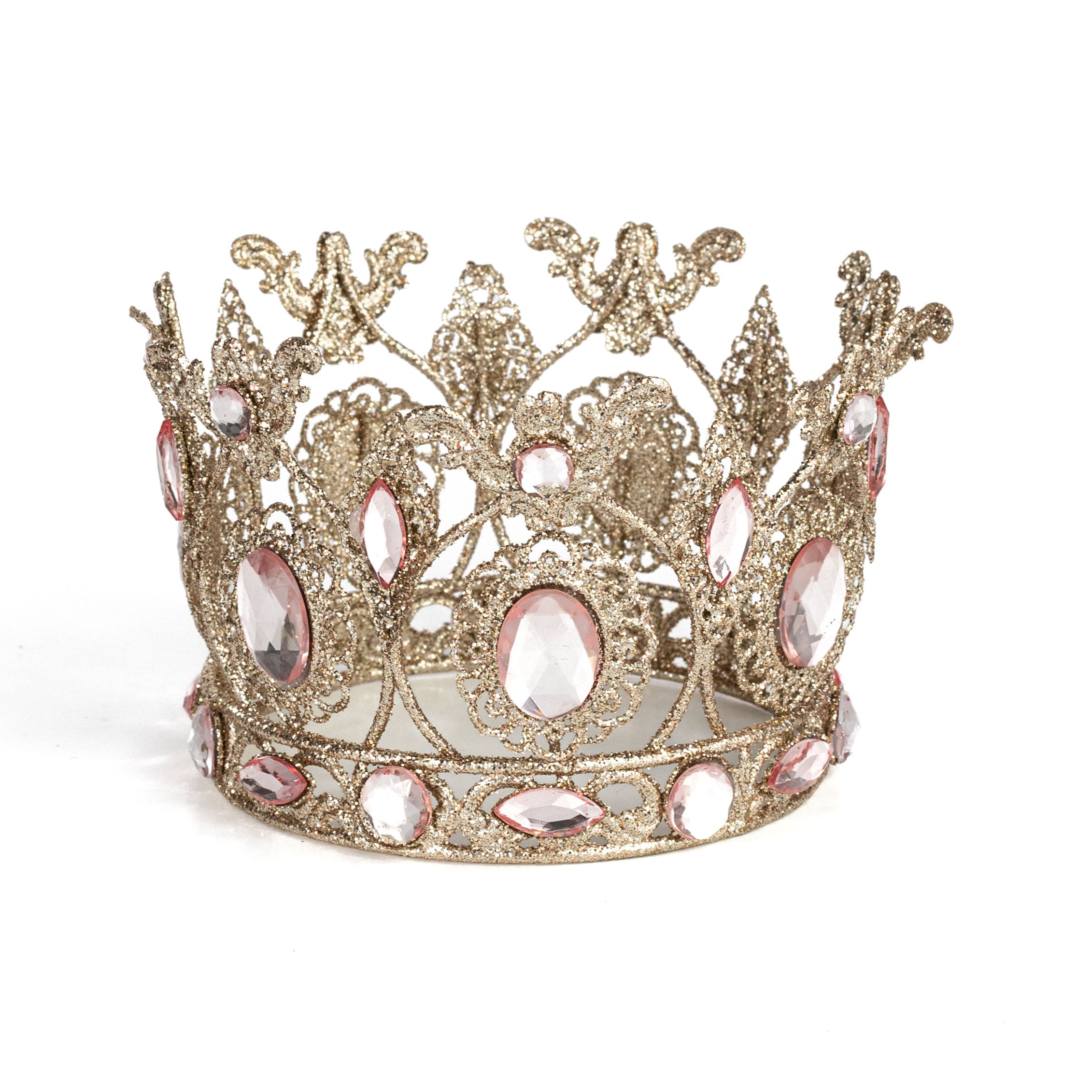 3.5" Glittered Rhinestone Crown Decor