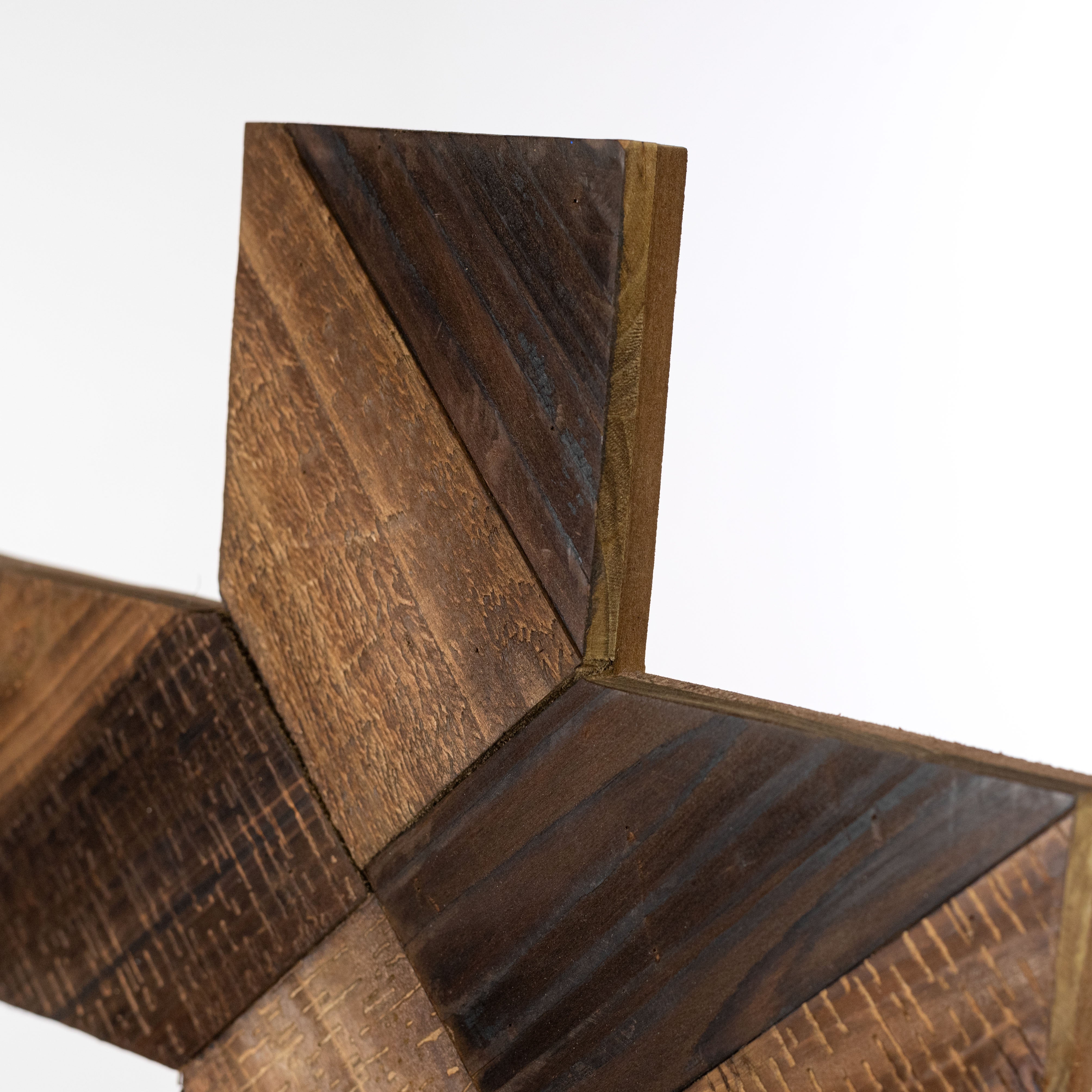 16" Wooden Cross Hanger: Dark Natural