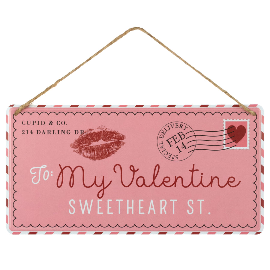 12" Embossed Metal Love Letter Valentine Sign