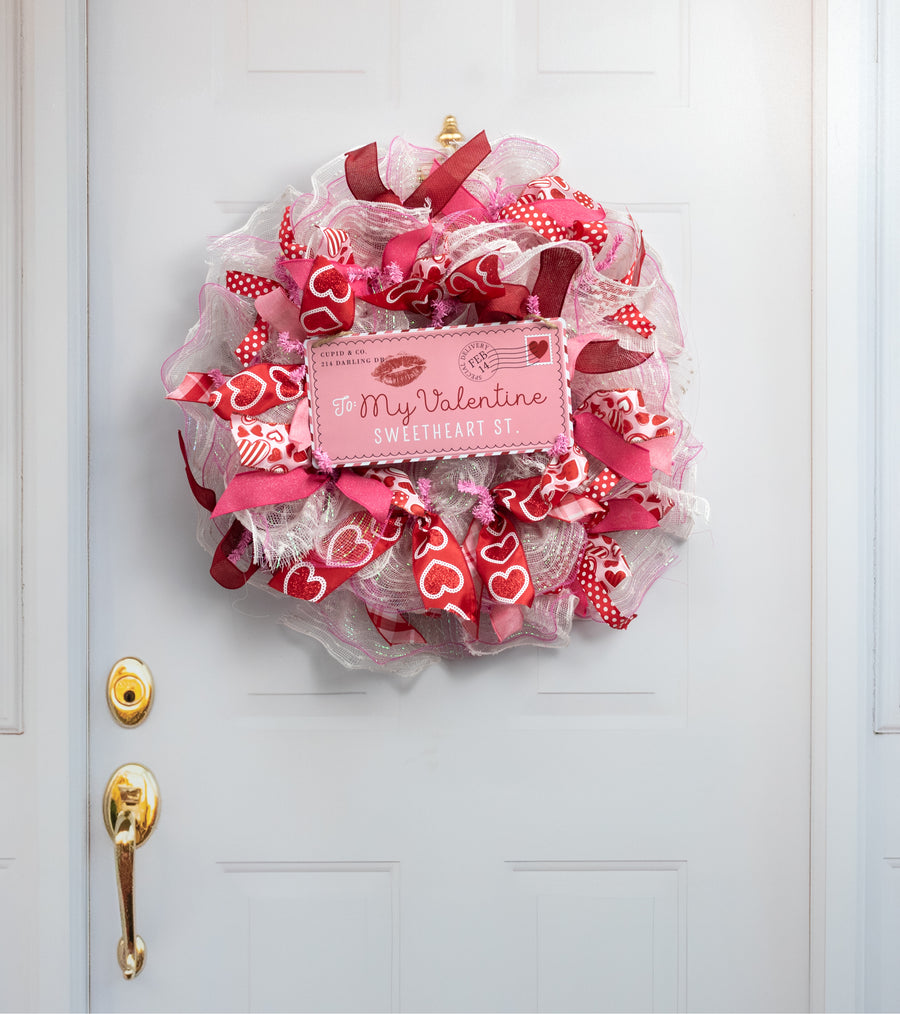 12" Embossed Metal Love Letter Valentine Sign