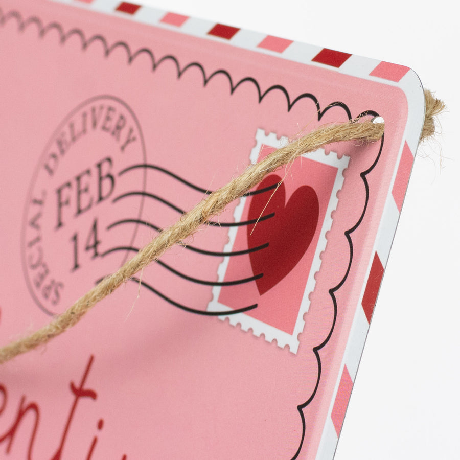 12" Embossed Metal Love Letter Valentine Sign