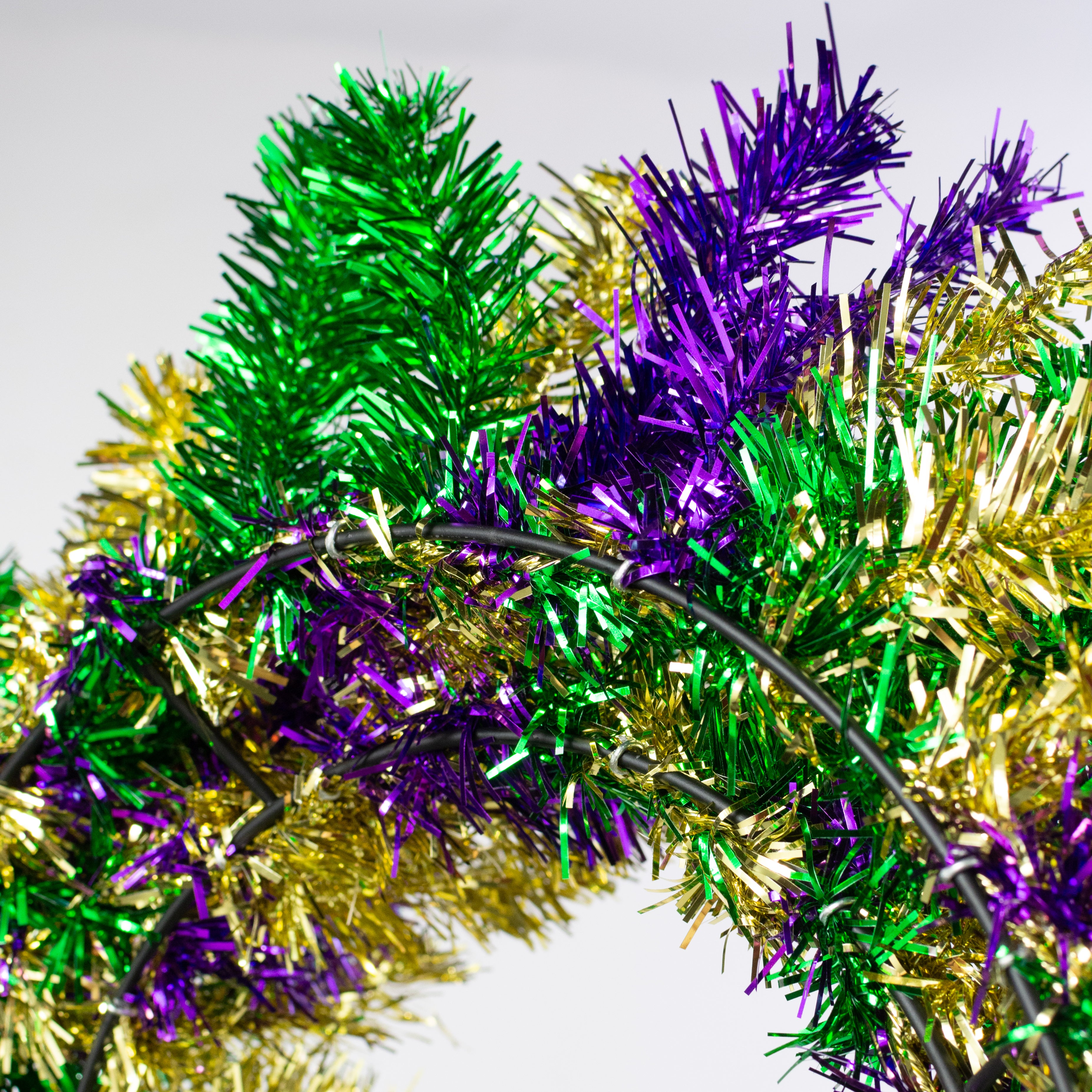 20" Metallic Pine Wreath: Mardi Gras (135 Tips)