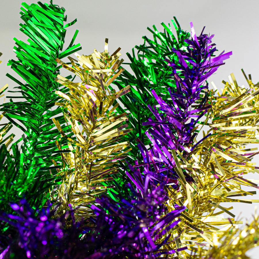 20" Metallic Pine Wreath: Mardi Gras (135 Tips)