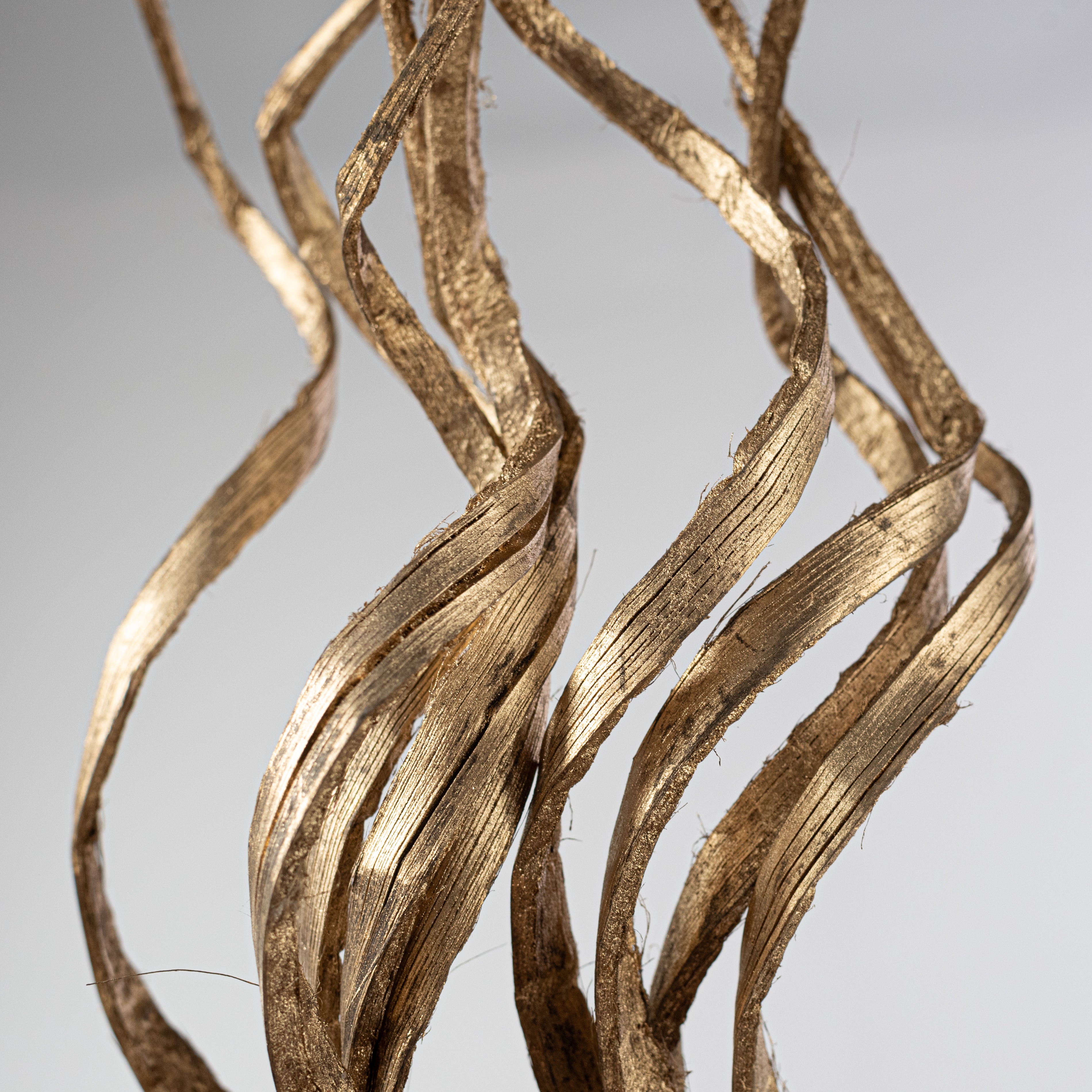25" Dried Curly Coco Palm Grass Bundle: Gold