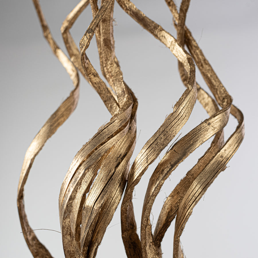 25" Dried Curly Coco Palm Grass Bundle: Gold