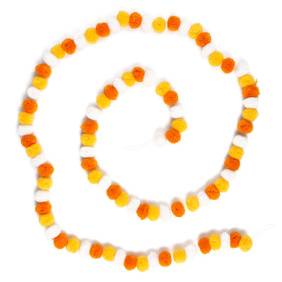 68" Pom Pom Garland: Candy Corn Hues