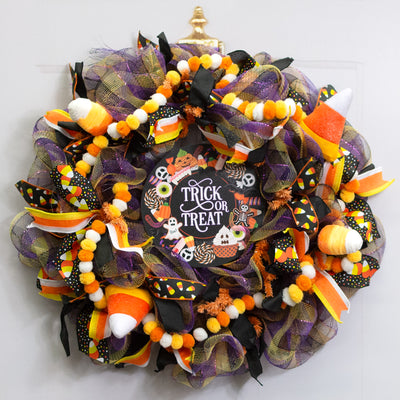 68" Pom Pom Garland: Candy Corn Hues