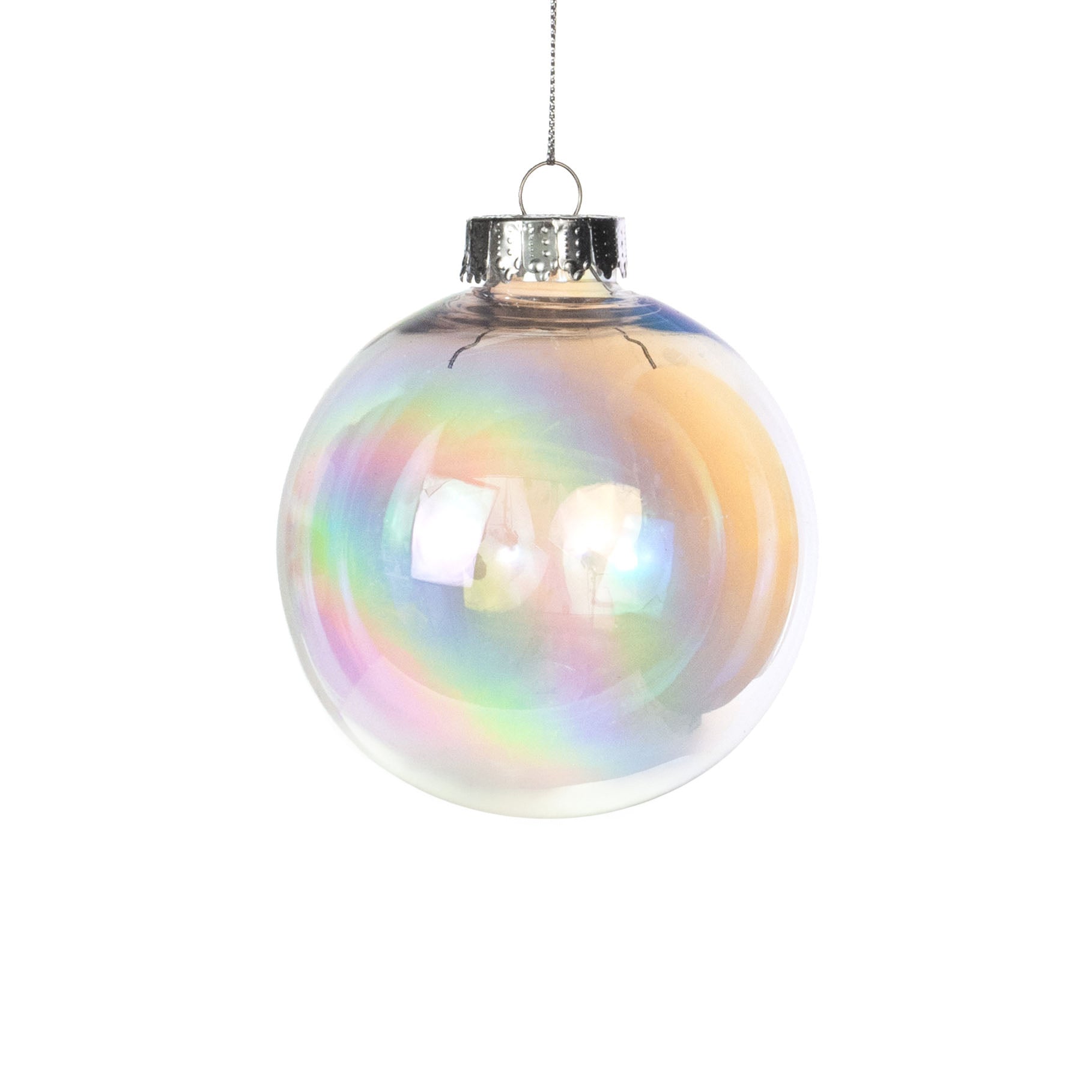100mm Seamless Ball Ornament: Iridescent Clear Bubble