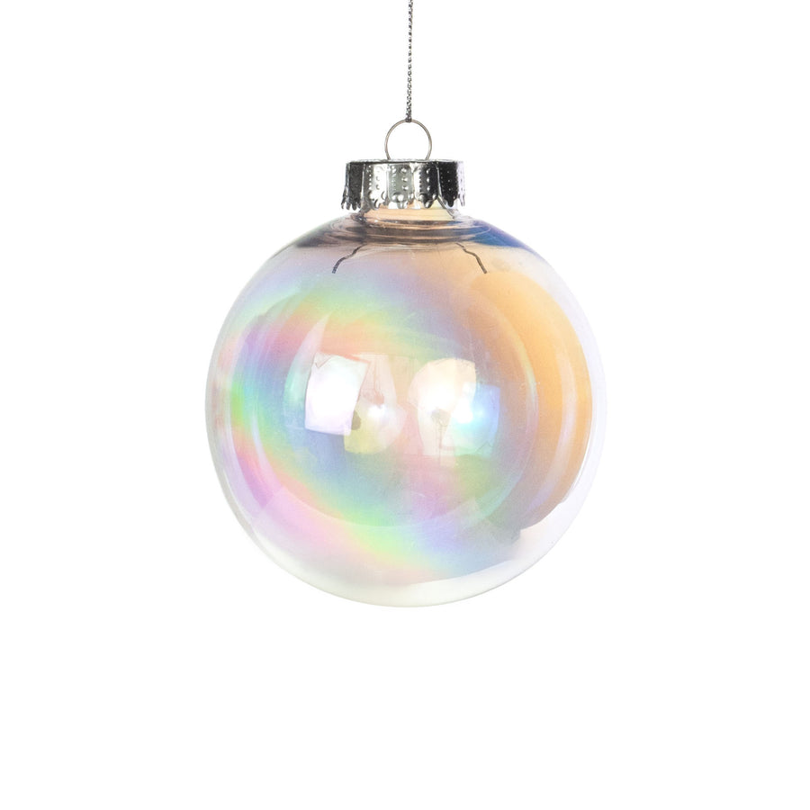 100mm Seamless Ball Ornament: Iridescent Clear Bubble