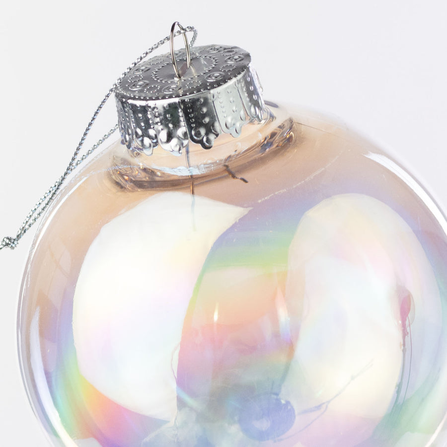 100mm Seamless Ball Ornament: Iridescent Clear Bubble