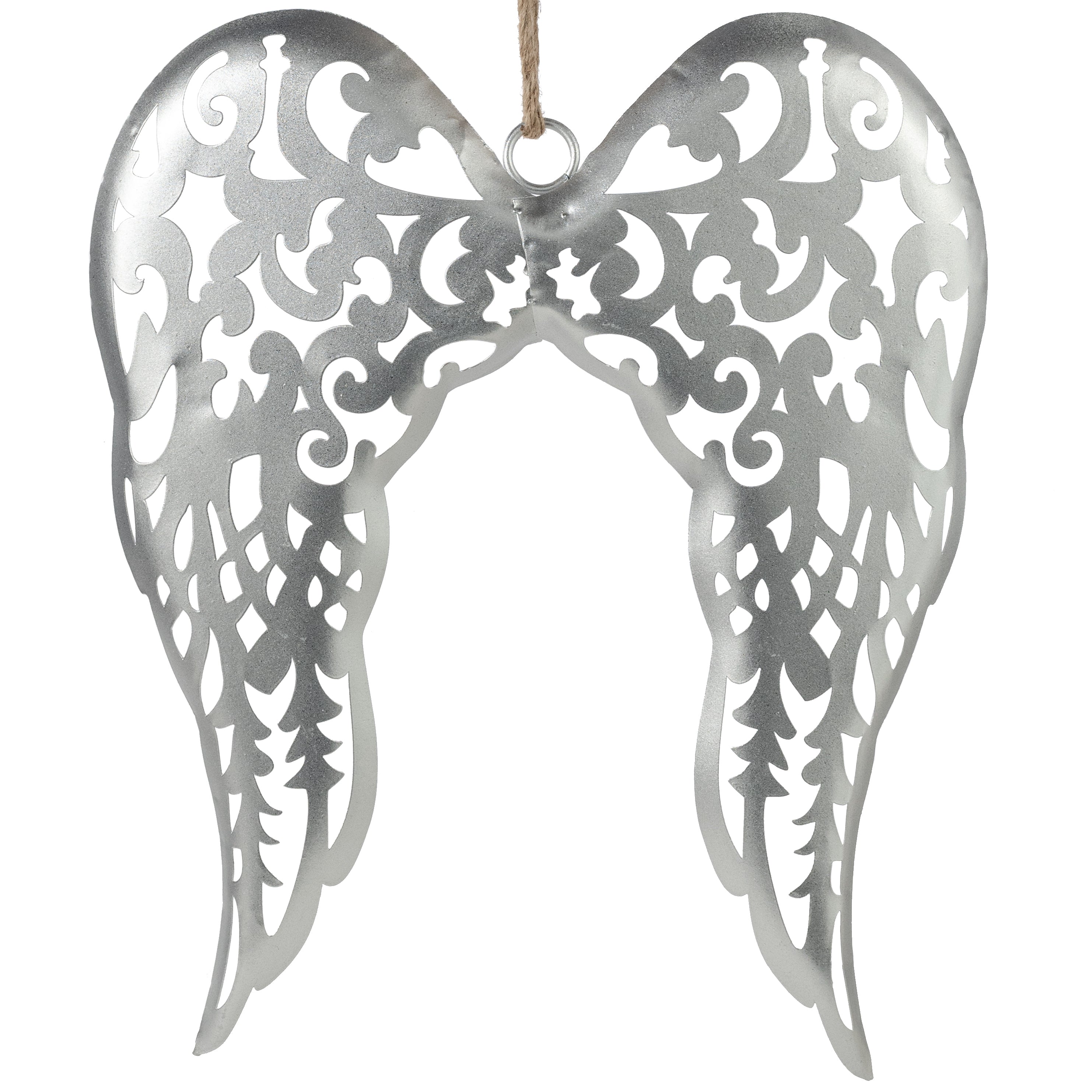 19.5" X 16.5" Angel Wing Decor: Silver