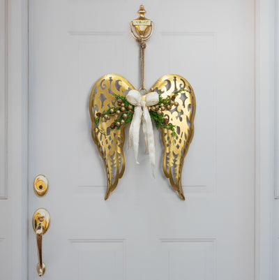19.5" X 16.5" Angel Wing Decor: Gold