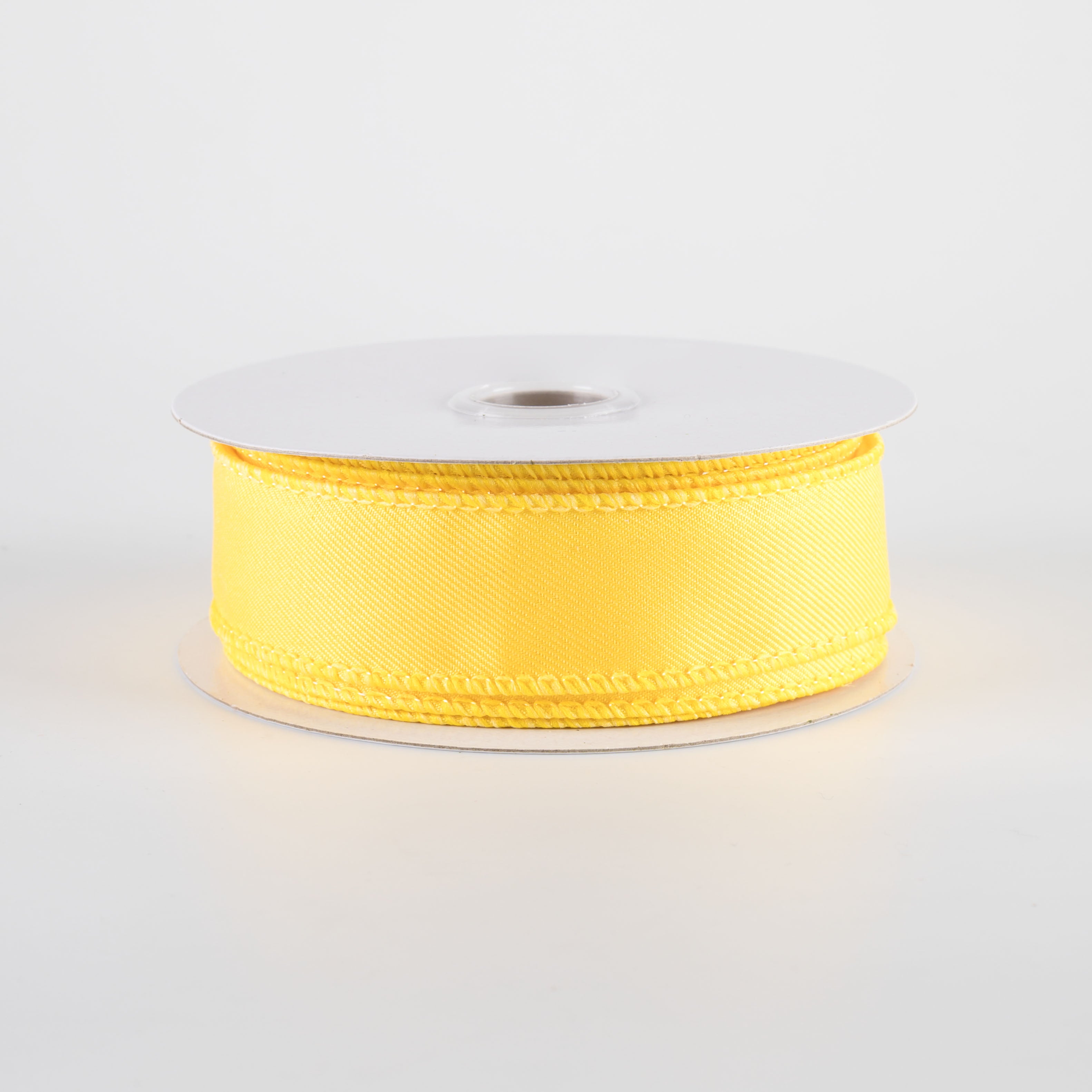 7/8" Diagonal Weave Ribbon: Yellow (10 Yards)