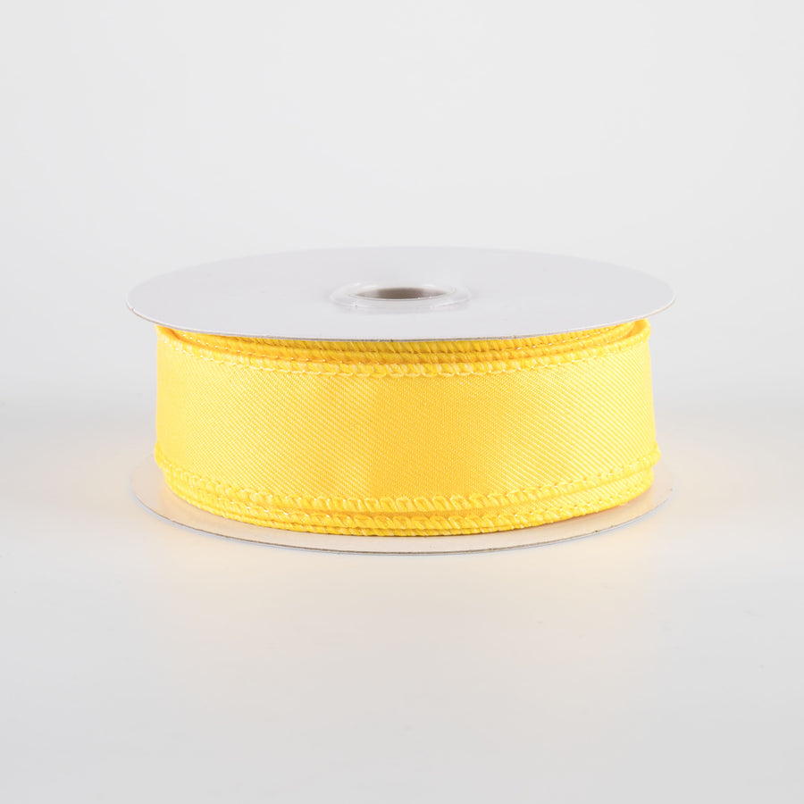 7/8" Diagonal Weave Ribbon: Yellow (10 Yards)