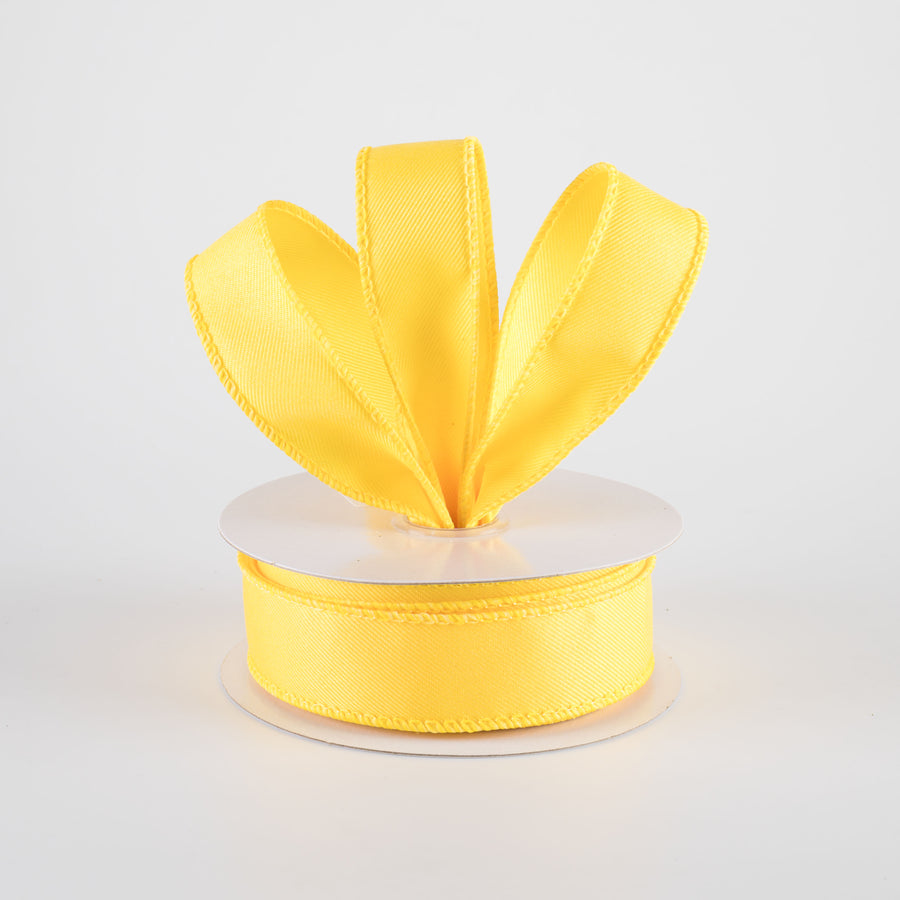 7/8" Diagonal Weave Ribbon: Yellow (10 Yards)