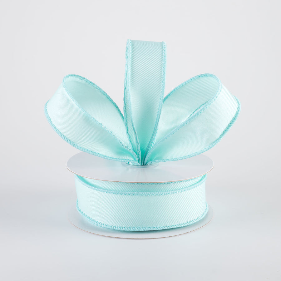 7/8" Diagonal Weave Ribbon: Ice Blue (10 Yards)