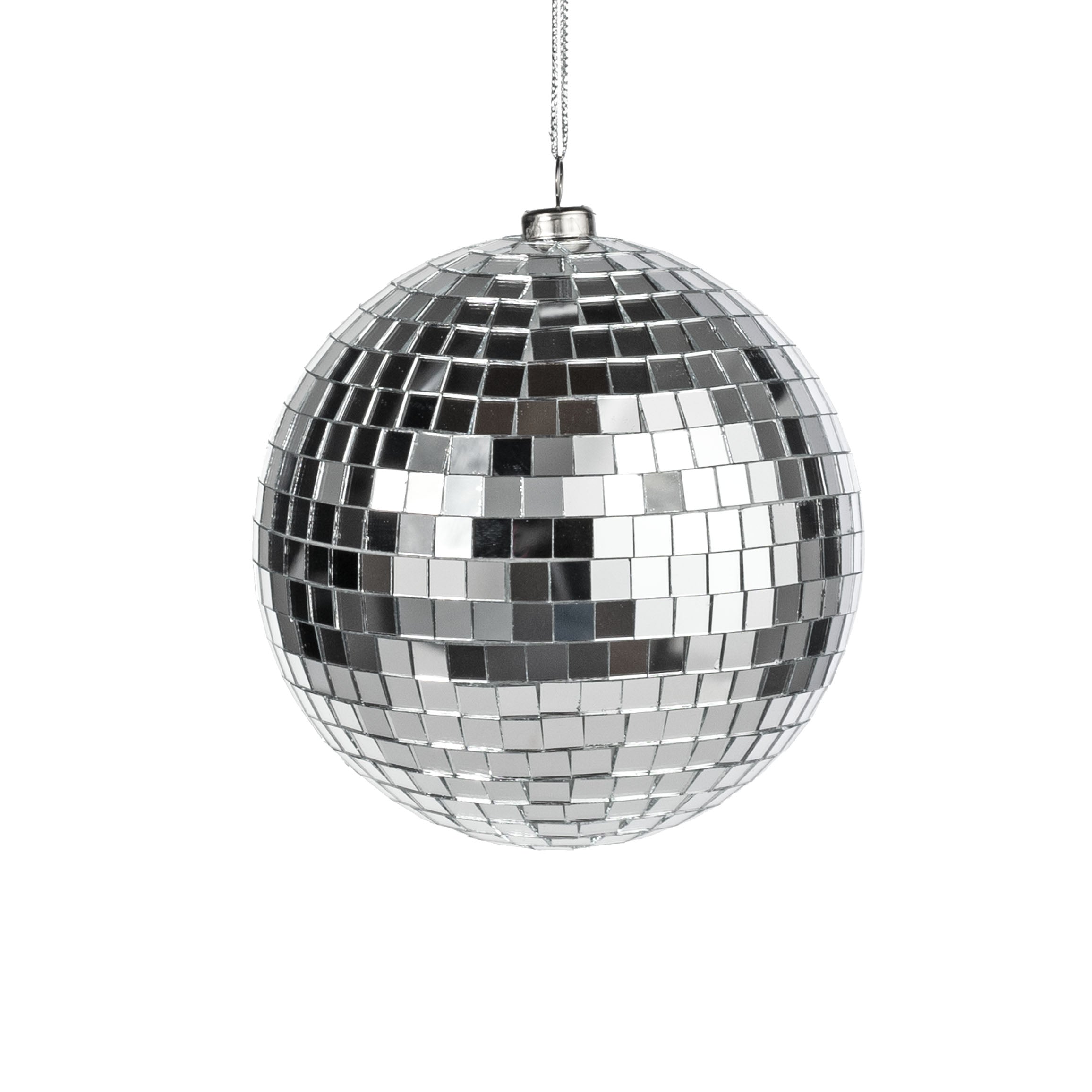 120mm Mirror Disco Ball Ornament: Silver