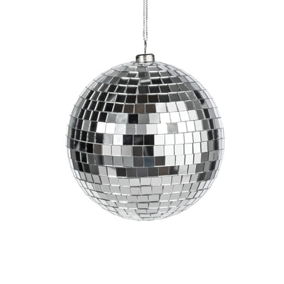 120mm Mirror Disco Ball Ornament: Silver