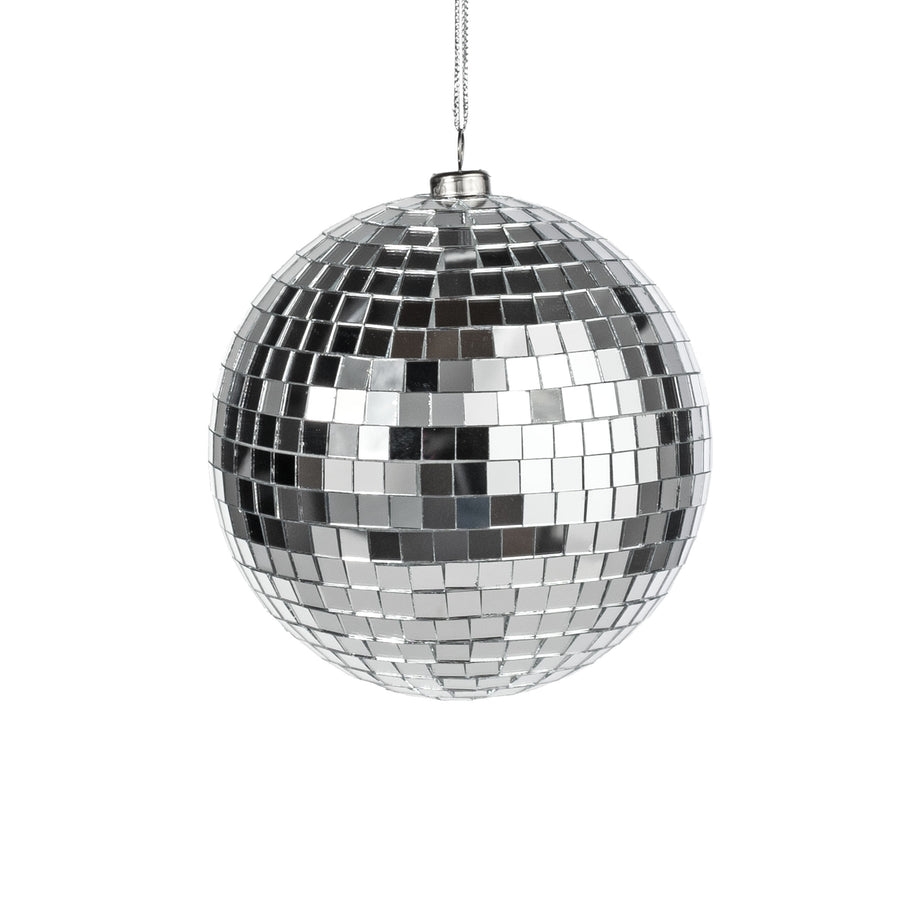 120mm Mirror Disco Ball Ornament: Silver
